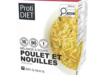 ProtiDiet - Préparation pour soupe poulet et nouilles | 7 x 25 g
