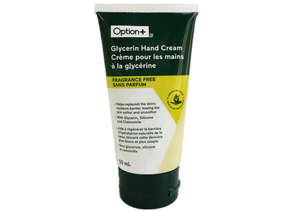 Option+ Crème pour les mains à la glycérine, sans parfum | 50 ml