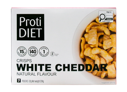 Chips ProtiDiet - Saveur naturelle au cheddar blanc | 7 x 33 g