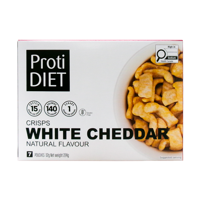 Chips ProtiDiet - Saveur naturelle au cheddar blanc | 7 x 33 g