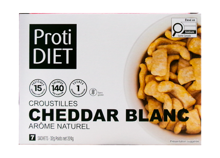 Chips ProtiDiet - Saveur naturelle au cheddar blanc | 7 x 33 g