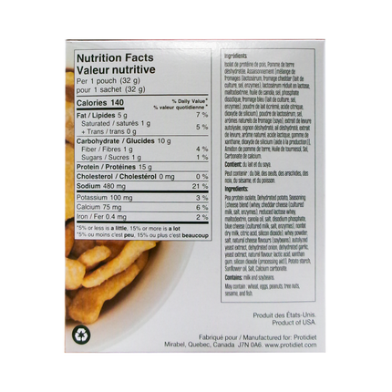 ProtiDiet - Croustilles cheddar blanc saveur naturelle | 7 x 32 g