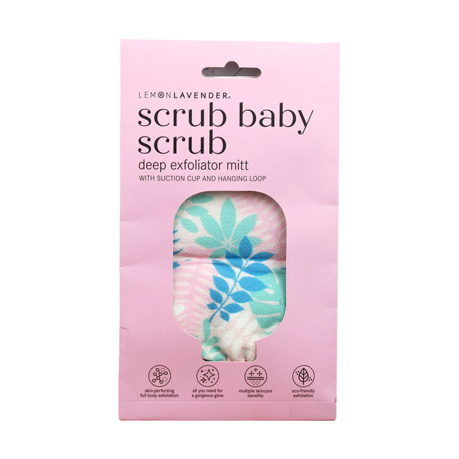 Lemon Lavender - Scub Baby Scrub Deep Exfoliator Mitt - Suction Cup and Hanging Loop