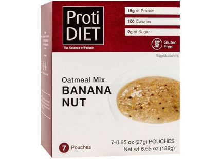 Proti Diet - Flocons d'avoine, banane et noix 15 g de protéines | 7 x 27 g