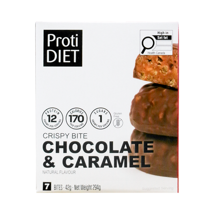 ProtiDiet - Croustillants Chocolat et Caramel | 7 x 42 g