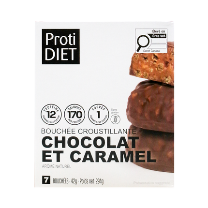 ProtiDiet - Croustillants Chocolat et Caramel | 7 x 42 g