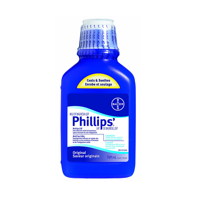 Phillips' - Lait de Magnésie Antiacide/Laxatif | 769 ml