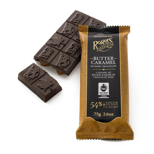 Rogers' Chocolates - Butter Caramel In Dark Chocolate 54% Cocoa | 75 g