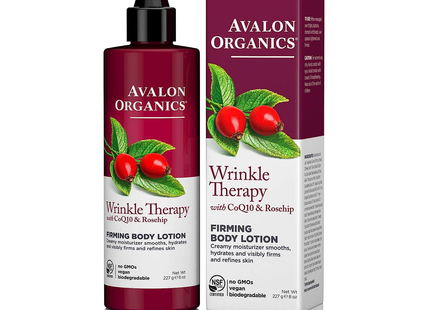 Avalon Organics - Lotion corporelle raffermissante pour thérapie des rides - Réparation CoQ10 | 237 ml