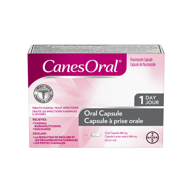 CanesOral - Capsule orale pour le traitement des infections vaginales à levures - 150 mg | 1 compte