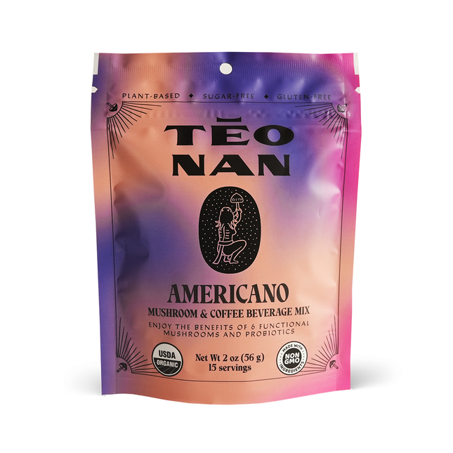 Teonan Biomedical - Mélange pour boisson aux champignons et au café, Americano | 15 portions
