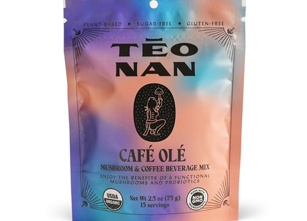 Teonan Biomedical - Mélange pour boisson aux champignons et au café, Café Olé | 15 portions