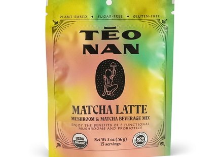 Teonan Biomedical - Mélange pour boisson aux champignons et au café, Matcha Latte | 15 portions