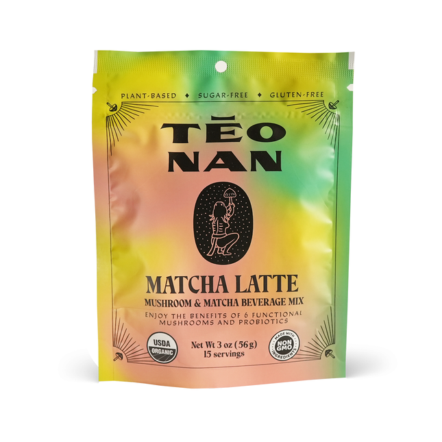 Teonan Biomedical - Mélange pour boisson aux champignons et au café, Matcha Latte | 15 portions