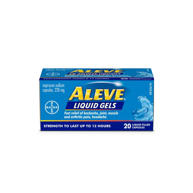 Aleve - Liquid Gels Naproxen Sodium Capsules - 220 mg | 20 Liquid-Gels