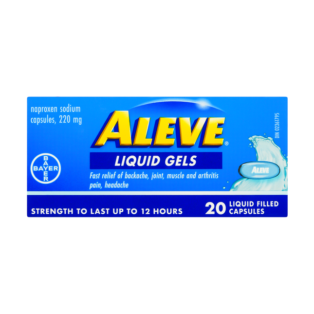Aleve - Liquid Gels Naproxen Sodium 220 mg | 20 Liquid Filled Capsules