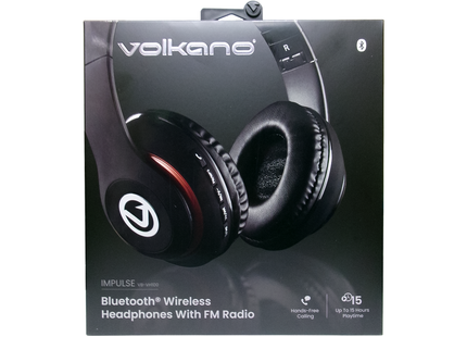 Volkano - Impulse Bluetooth Wireless Headphones With FM Radio | 1 Pair
