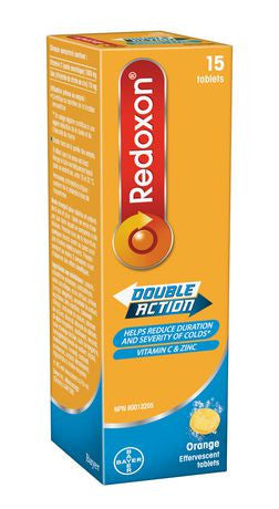 Redoxon Double Action Vitamine C et Zinc | 15 comprimés effervescents