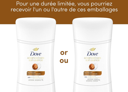Dove - Antisudorifique Soin Avancé 72H, Beurre de Karité | 45 g