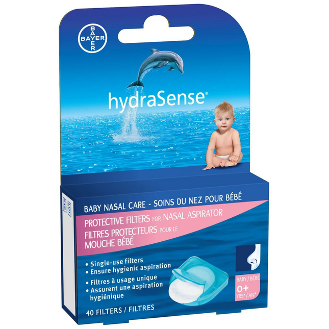 HydraSense - Baby Nasal Care Protective Fillers for Nasal Aspirator | 40 Filters