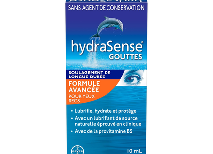 HydraSense - Gouttes oculaires avancées pour les yeux secs et soulagement durable | 10 ml