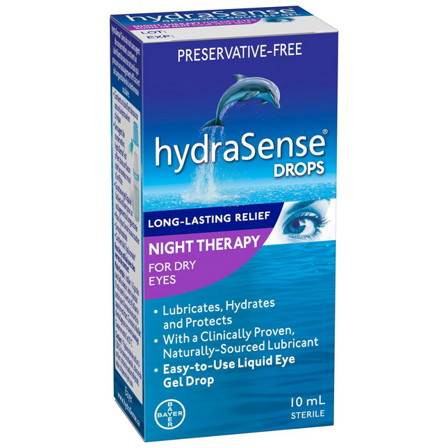 HydraSense - Eye Gel Drops Night Therapy for Dry Eyes & Long Lasting Relief | 10 ml
