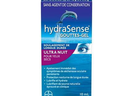 HydraSense - Long-Lasting Relief Ultra Night Eye Gel Drops for Dry Eyes | 10 mL