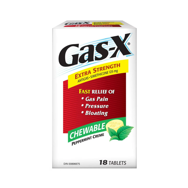 Gas-x - Extra Strength Fast Gas Relief Chewables - Peppermint Creme | 18 Tablets