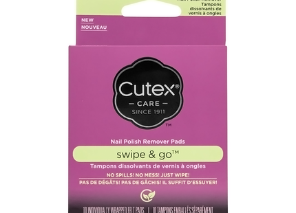 Cutex - Swipe & Go Nail polish Remover Pads | 10 pk