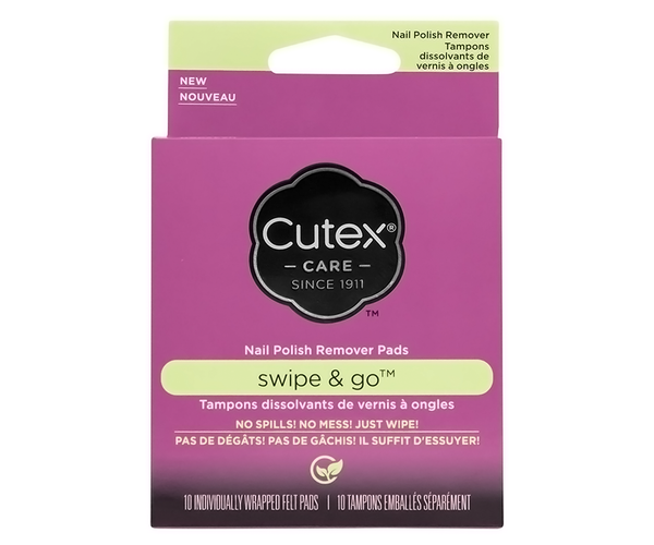 Cutex Pack Cutex - Swipe & Go Nail polish Remover Pads | 10 pk – White Cross E-Store