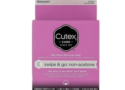 Cutex - Swipe & Go Nail Polish Remover, NON Acetone pads | 10 pk