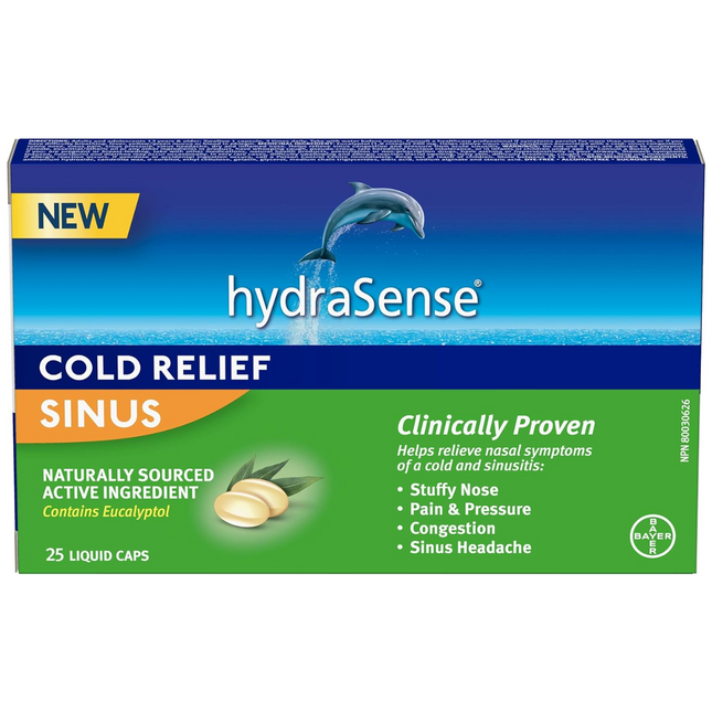 Hydrasense - Cold Relief Sinus Liquid Caps | 25 Liquid Caps
