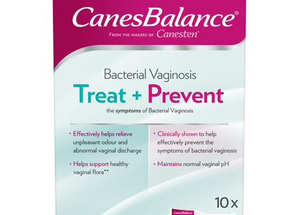 CanesBalance - Bacterial Vaginosis Treat + Prevent Vaginal Gel | 10 x 5 ml