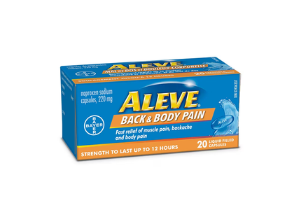 Aleve - Back & Body Pain  - Strength To Last Up To 12 Hours | 20 Liquid Filled Capsules