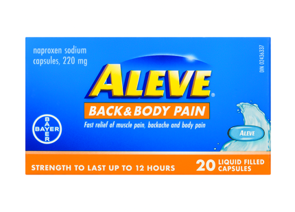 Aleve - Back & Body Pain Pain Relief Naproxen Sodium 220 mg | 20 Liquid Filled Capsules