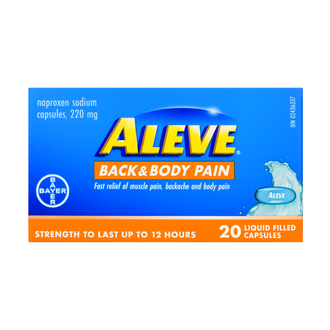 Aleve - Back & Body Pain Pain Relief Naproxen Sodium 220 mg | 20 Liquid Filled Capsules