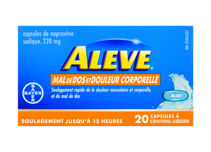 Aleve - Back & Body Pain Pain Relief Naproxen Sodium 220 mg | 20 Liquid Filled Capsules