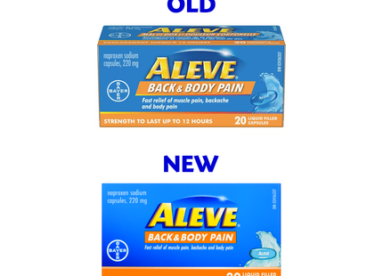 Aleve - Back & Body Pain Pain Relief Naproxen Sodium 220 mg | 20 Liquid Filled Capsules