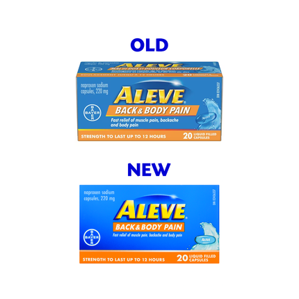 Aleve - Douleurs Dos & Corps Soulagement de la douleur Naproxène Sodique 220 mg | 20 Gélules Liquides