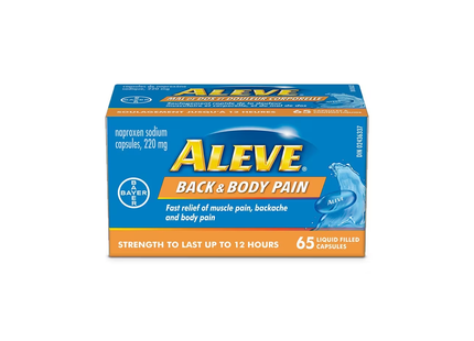 Aleve - Back & Body Pain  - Strength To Last Up To 12 Hours | 65 Liquid Filled Capsules