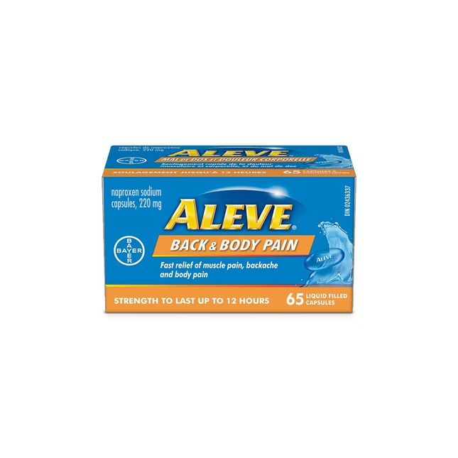 Aleve - Back & Body Pain  - Strength To Last Up To 12 Hours | 65 Liquid Filled Capsules