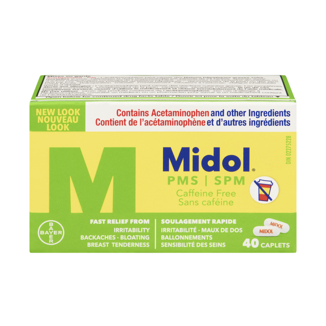 Midol - PMS - Sans caféine | 40 comprimés