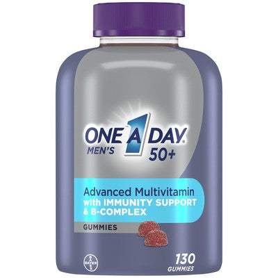One A Day - Men's 50+ Advanced MultiVitamin - with Immunity Support & B-Complex | 130 Gummies