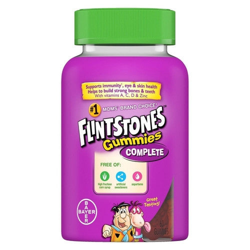 Bayer + Bayer - Flintstones Complete Gummies - Supplément multivitamines et minéraux - Saveurs assorties | 60 gommes