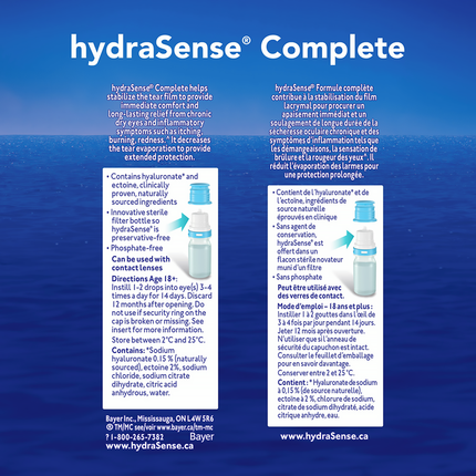 HydraSense - Extended Protection Drops, Complete for Dry Eye | 10 mL