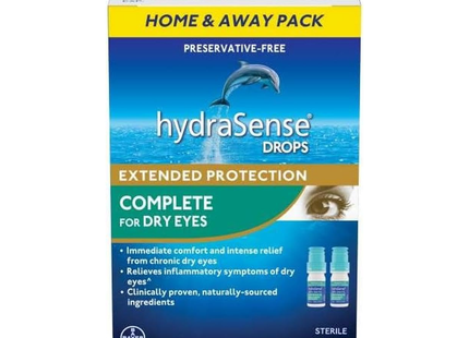 HydraSense - Extended Protection, Complete Eye Drops for Dry Eyes | 2 x 10 mL