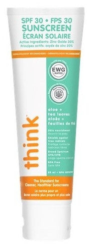 Think - Mineral Sunscreen - Zinc Oxide 20% - with Aloe + Tea Leaves - SPF 30 | 89 mL