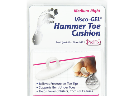 Pedifix - VISCO Gel Hammer Tow Cushion - Medium Right | 1 Unit