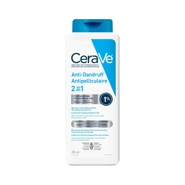 CeraVe - 2IN1 Anti-Dandruff Hydrating Shampoo and Conditioner, For All Hair Types | 355 mL