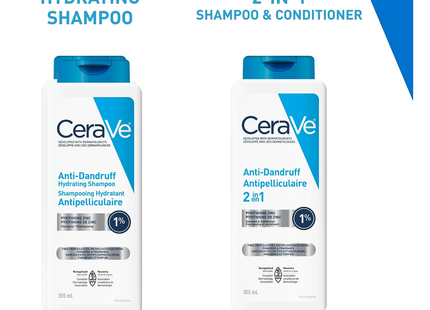 CeraVe - 2IN1 Anti-Dandruff Hydrating Shampoo and Conditioner, For All Hair Types | 355 mL